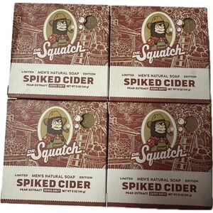 Lot Of 4 Dr. Squatch Limited Edition Bar Soap Spiked Cider Zero Grit 5oz New